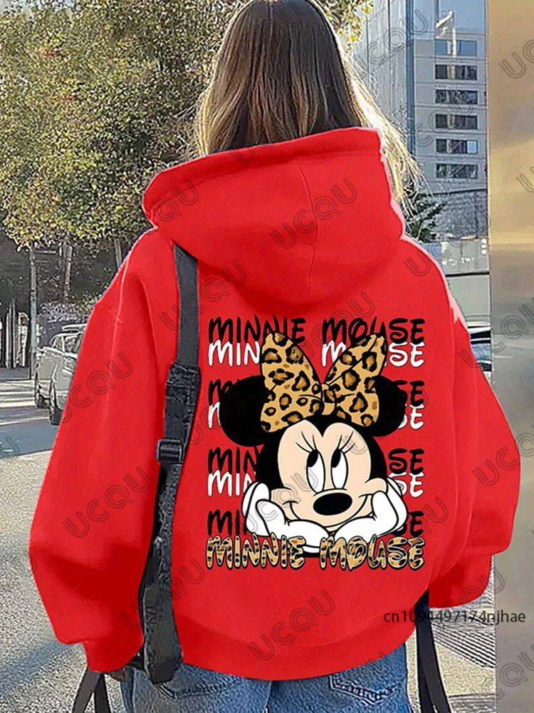 الخريف الشتاء الكرتون ديزني ميني ماوس طباعة سترات قطنية عالية الجودة للنساء كم طويل البلوز بلوزة كاجوال الأزواج بلايز #3