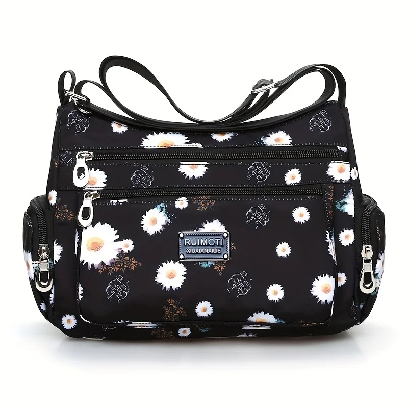 Leichte Nylon-Umhängetaschen für Damen, Schultertaschen mit mehreren Mustern für den Alltag, Reisen, Freizeitausflüge mit verstellbaren Trägern – Detail 8
