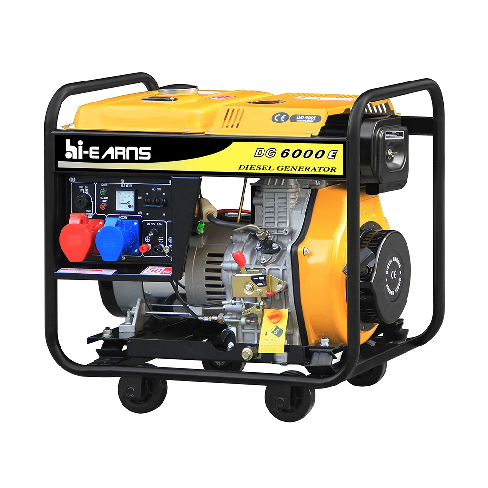 Hi-earns brand three phase 5kw die·sel generator with four wheels