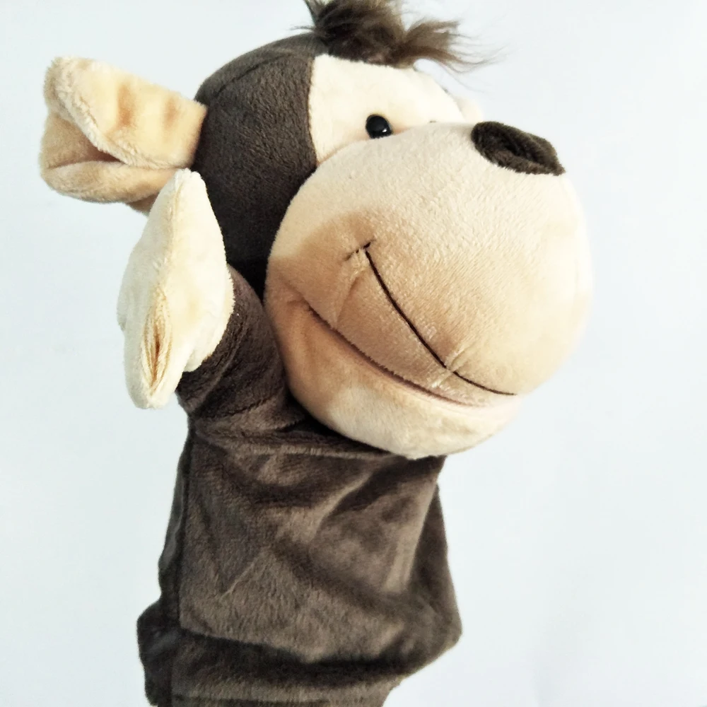 Brinquedo de pelúcia infantil de fantoche de mão de macaco de presente de pelúcia macio