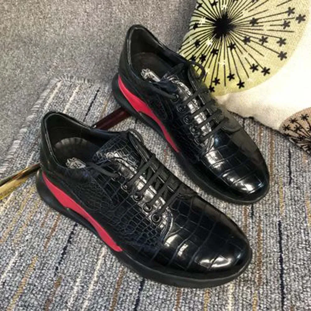 ousidun new  crocodile  Men crocodile shoes  male  Leisure business  Leather  comfortable