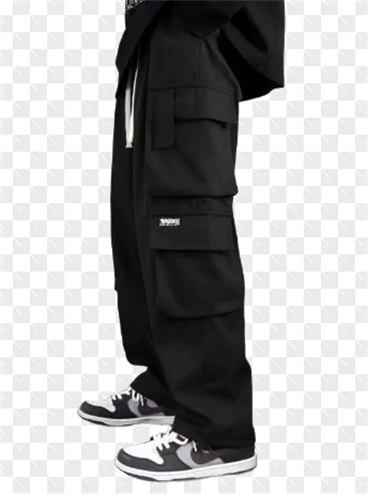 

Модные летние однотонные брюки большого размера 2025 года, новые плиссированные рабочие брюки, мужские свободные и универсальные летние повседневные брюки с тонкими прямыми штанинами