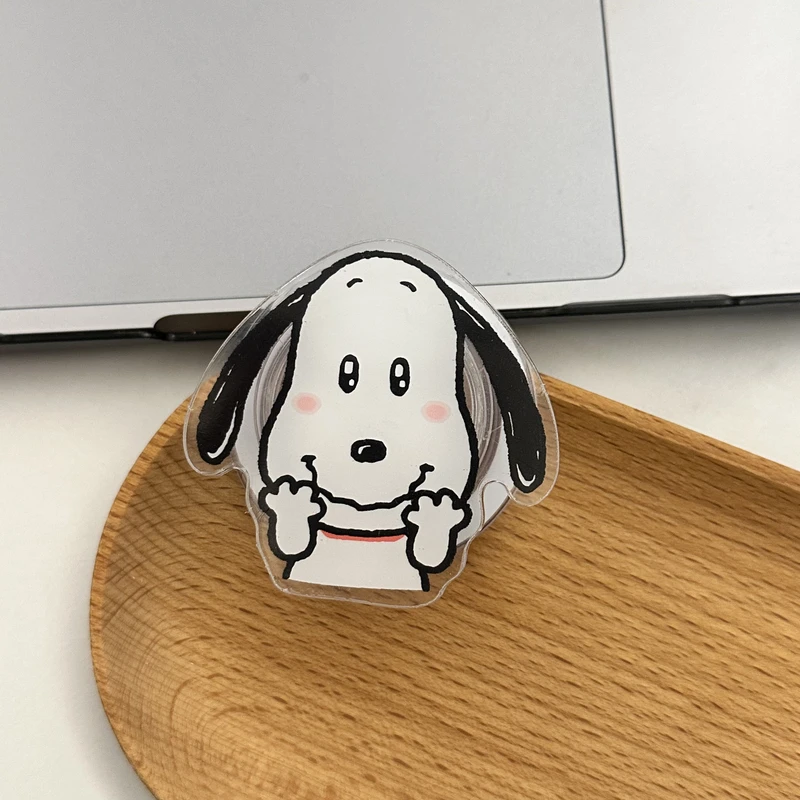 لطيف الكرتون سنوبي تشارلي براون ل Magsafe الهاتف المغناطيسي Griptok قبضة توك حامل آيفون حامل شحن لاسلكي قابل للطي