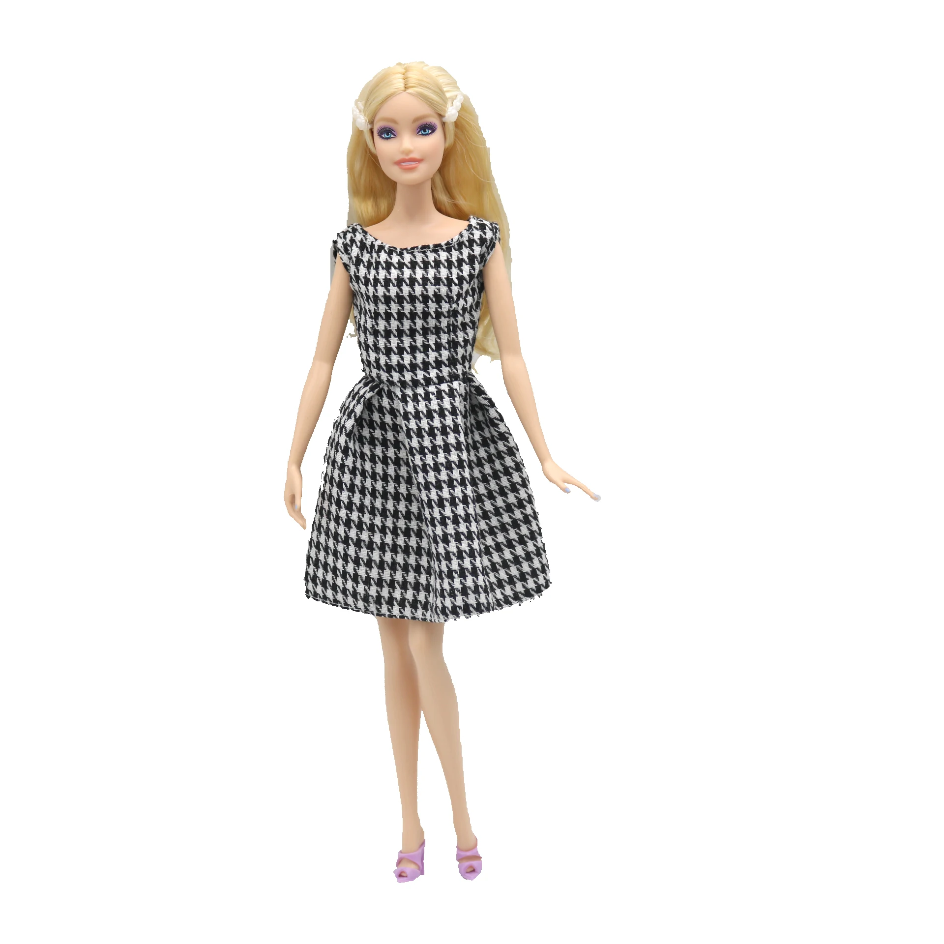New 30cm 1/6 Doll 3 colors houndstooth dress Daily Wear Accessories Clothes for Barbies doll