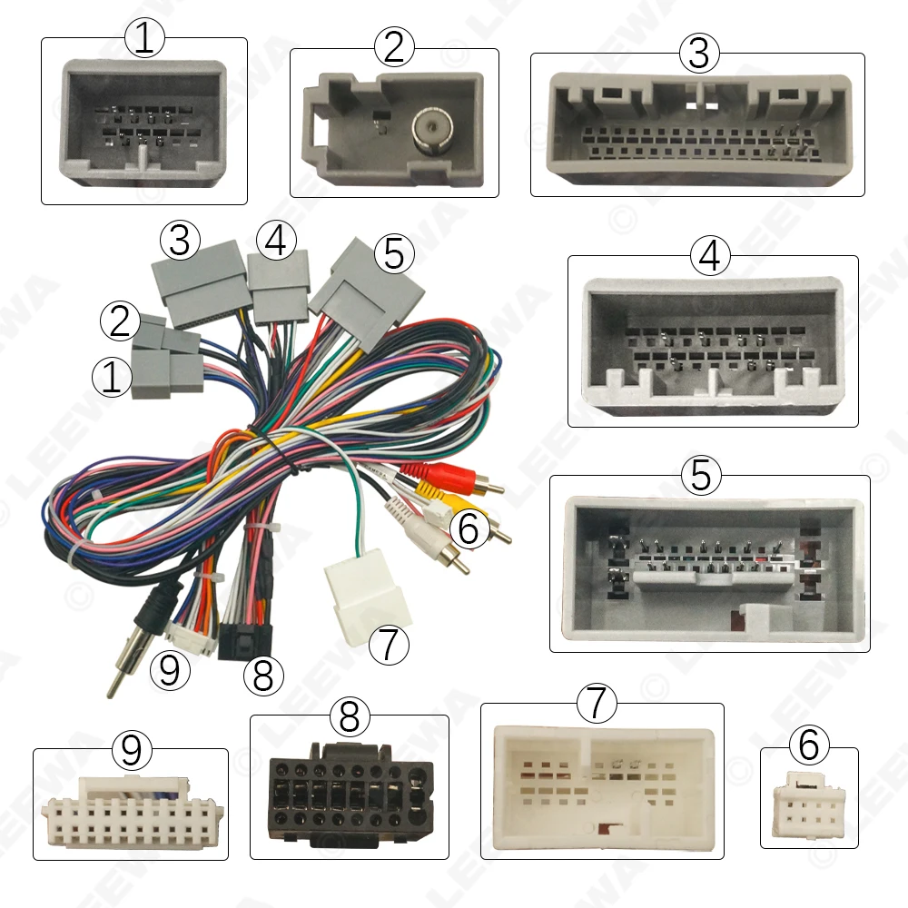 LEEWA Car Audio 16pin Wiring Harness Wire cable For Honda Elysion 2012/2015 Stereo Installation Wire Adapter