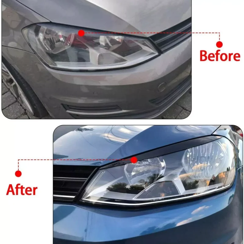 Headlights Eyebrow Eyelids Trim Stickers Cover for Volkswagen VW Golf 7 MK7 GTI R Rline Accessories Car Styling