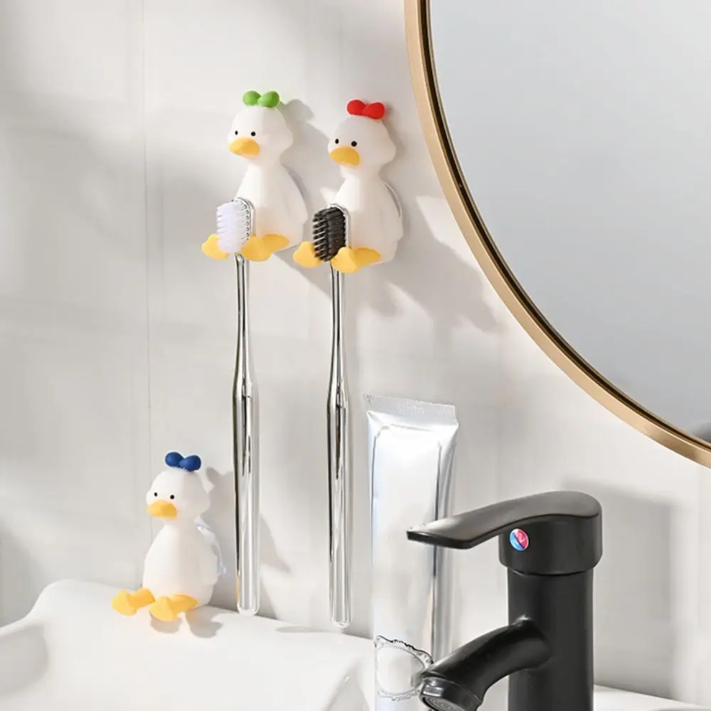 Silicone Duck Toothbrush Holder Perforation Free Toothbrush Rack for Home