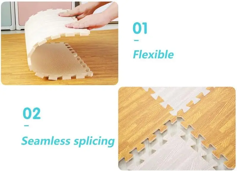 40PCS Environmentally Friendly EVA Simulated Wood Grain Splicing Floor Mat Foam Children Crawling Household Puzzle Thick Carpet