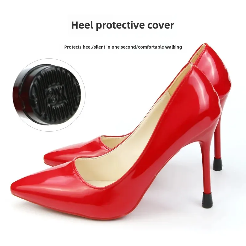 Women's Heel Cover High-heeled Shoes Heel Protective Cover Silent Wear-resistant Non-slip Silencer Stiletto Heel Anti-sound H...