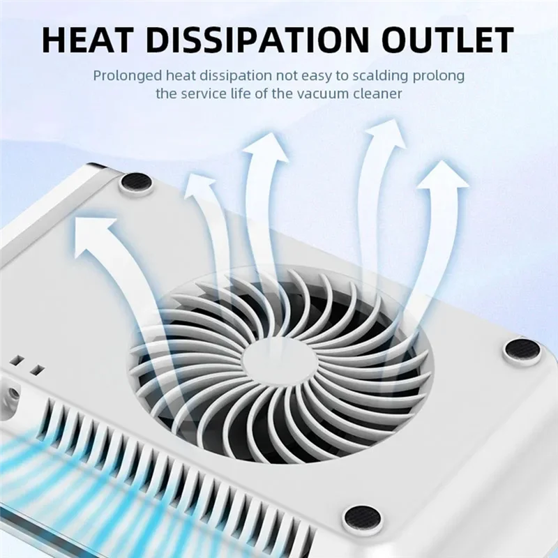 FSLH Powerful Nail Vacuum Cleaner Rechargeable Nail Dust Collector Nail Extractor Fan for Manicure Salon Tools EU Plug