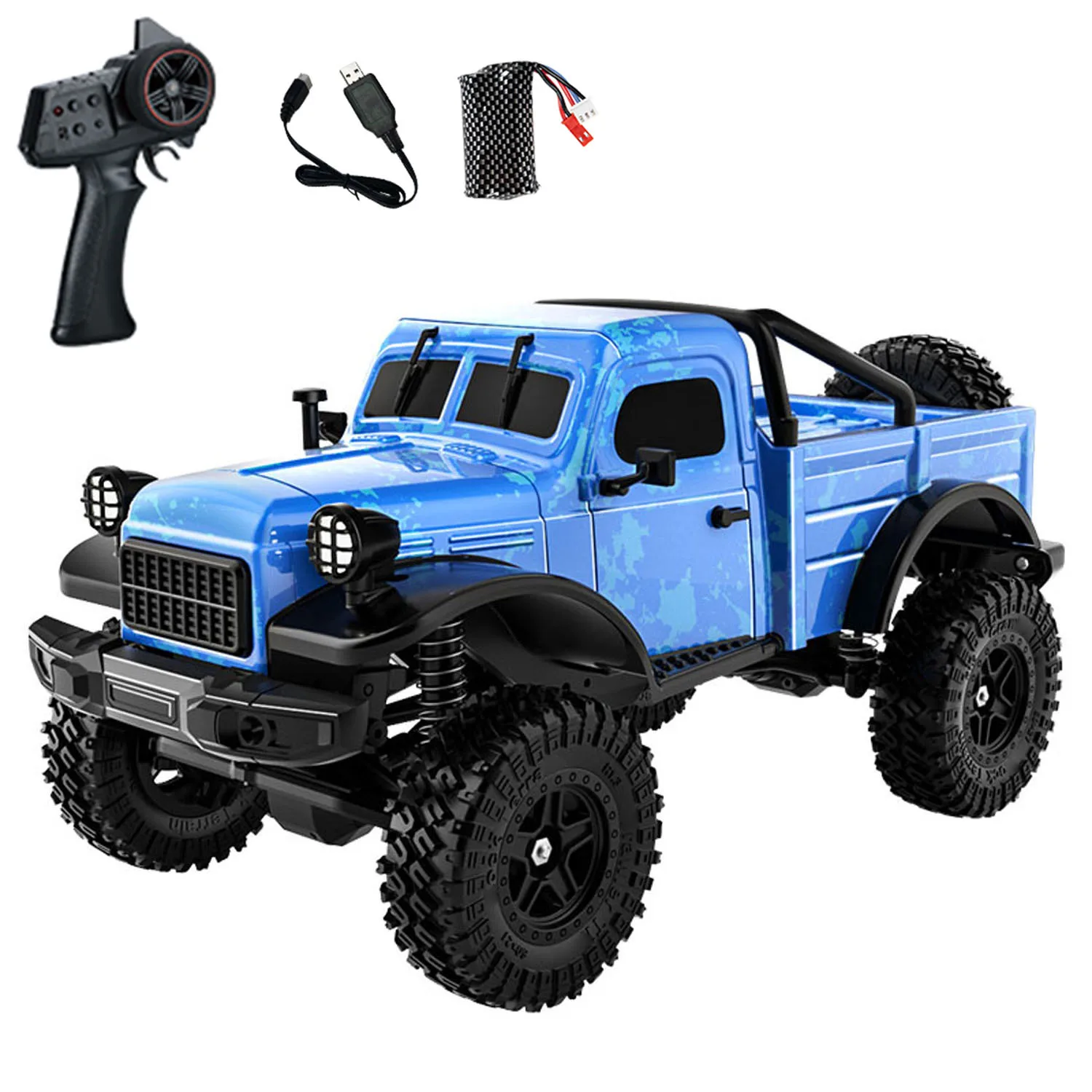 

4*4 1/18 RC Pickup Truck Remote Control Rock Crawler Car 12KM/H C8813 2.4G Crawler 370 Brushed Motor ESC Ready to Go