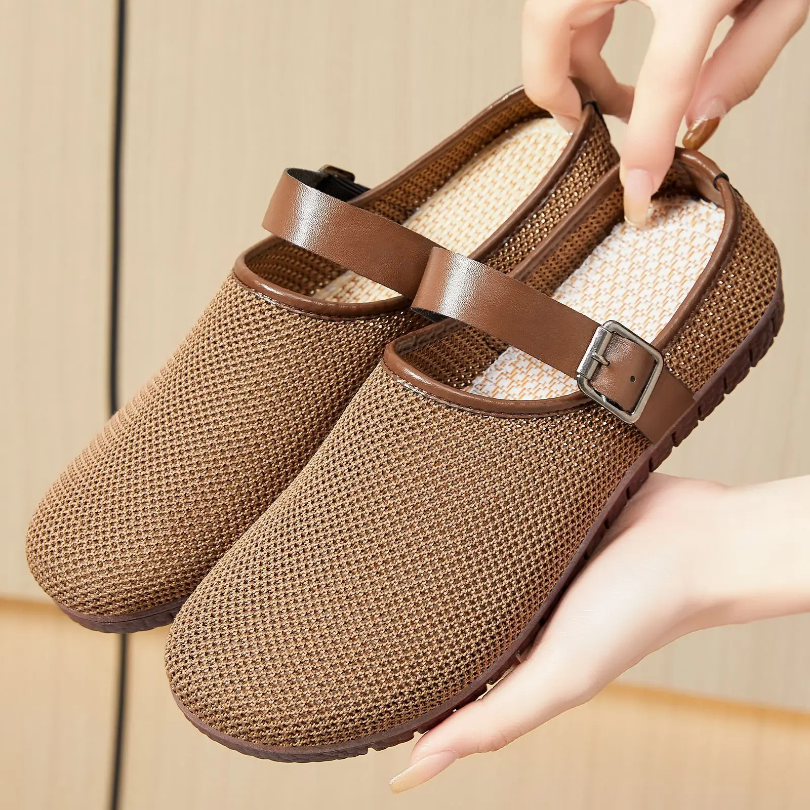 

Mesh Casual Slippers Ladies Home Soft Designer Women's Sandals Summer 2025 Hemp Elegant Slides Fashion Indoor Footwear Big Size