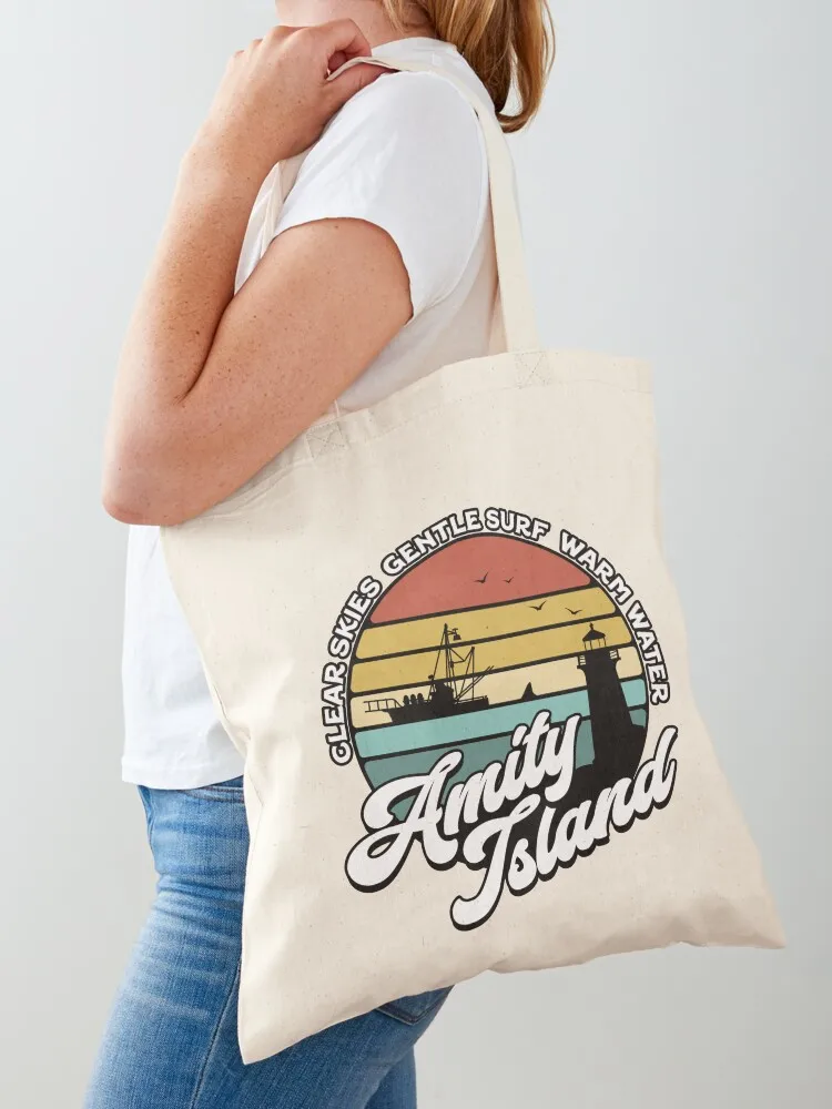 

Visit Amity Island Tote Bag Women's tote bag reusable grocery bags Customizable tote bag bags aesthetic