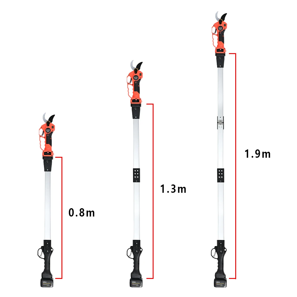 Tesouras de poda elétricas sem escova 40mm 25v com poste dobrável e serra elétrica de 5 polegadas, material de lâmina sk5