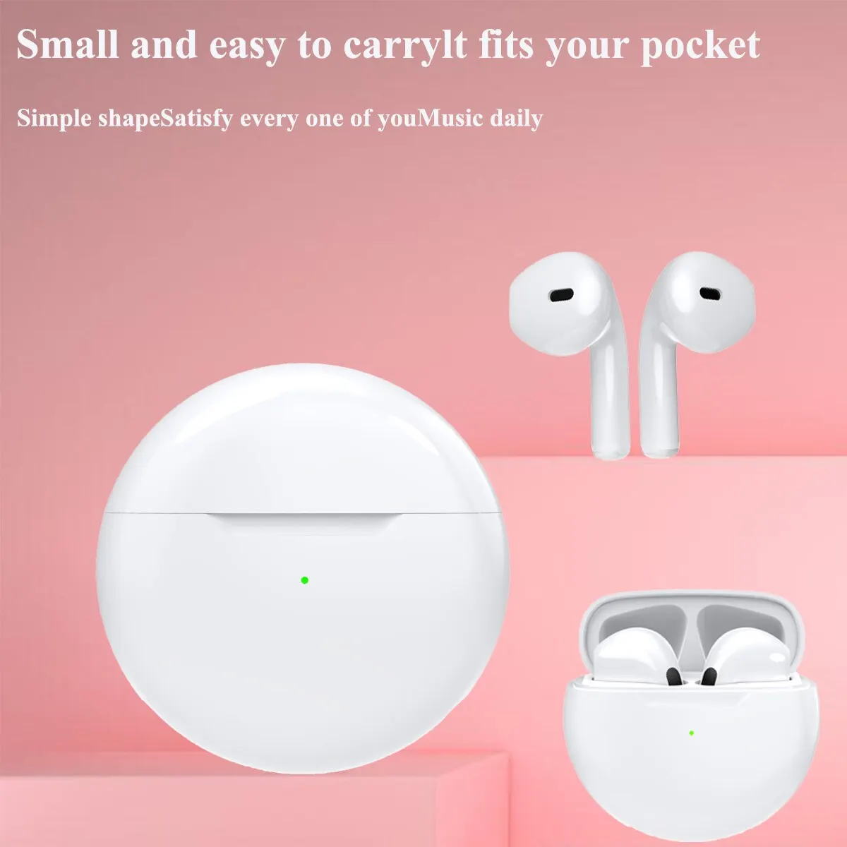 Air Pro 6 TWS Wireless Headphones with Mic Fone Bluetooth Earphones Sport Earbuds Pro6 J6 Headset for Apple iPhone Xiaomi Huawei image 3