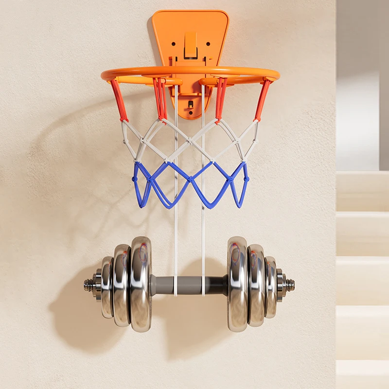 1Pc Indoor Safety Funny Game Kids Mini Home Exercise Basketball Hoop Set Wall Frame Stand Lifting Basket Hanging Backboard