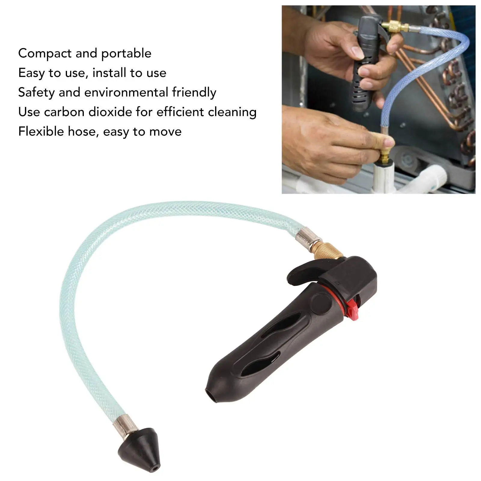 

D2 Threaded Drain Gun Safe Ingredients Portable CO2 Cartridge Pipe Drain Gun Gas Inflatable air Pump Tire With Flexible Hose
