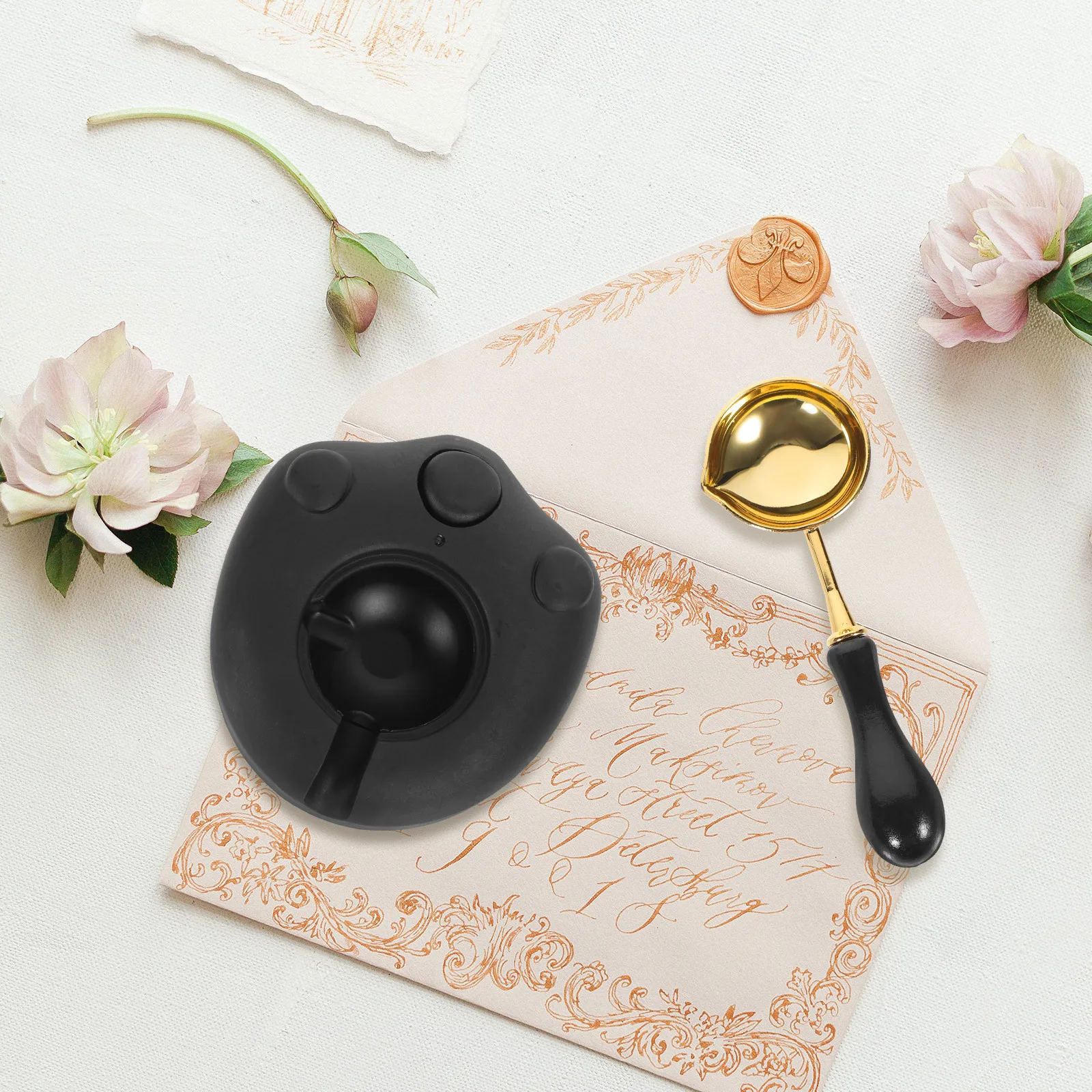 

1Set Cat Paw Wax Seal Warmer Set Heavy Duty Reusable Melting Tool Fast Heating for Stationery Craft Projects Comes with Spoon