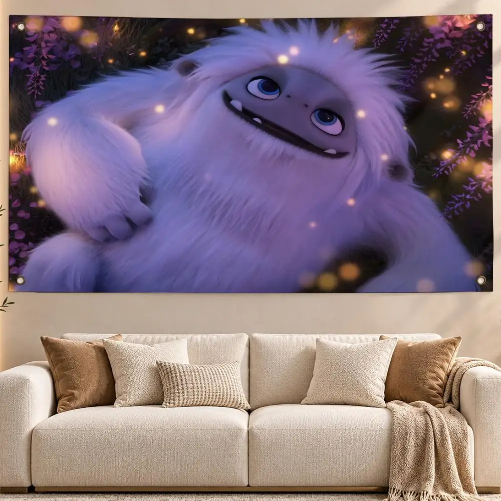 Cute Movie Abominable Flags Aesthetic Wall Hanging Flag Banner Bedroom Living Room Home Decor Large HD