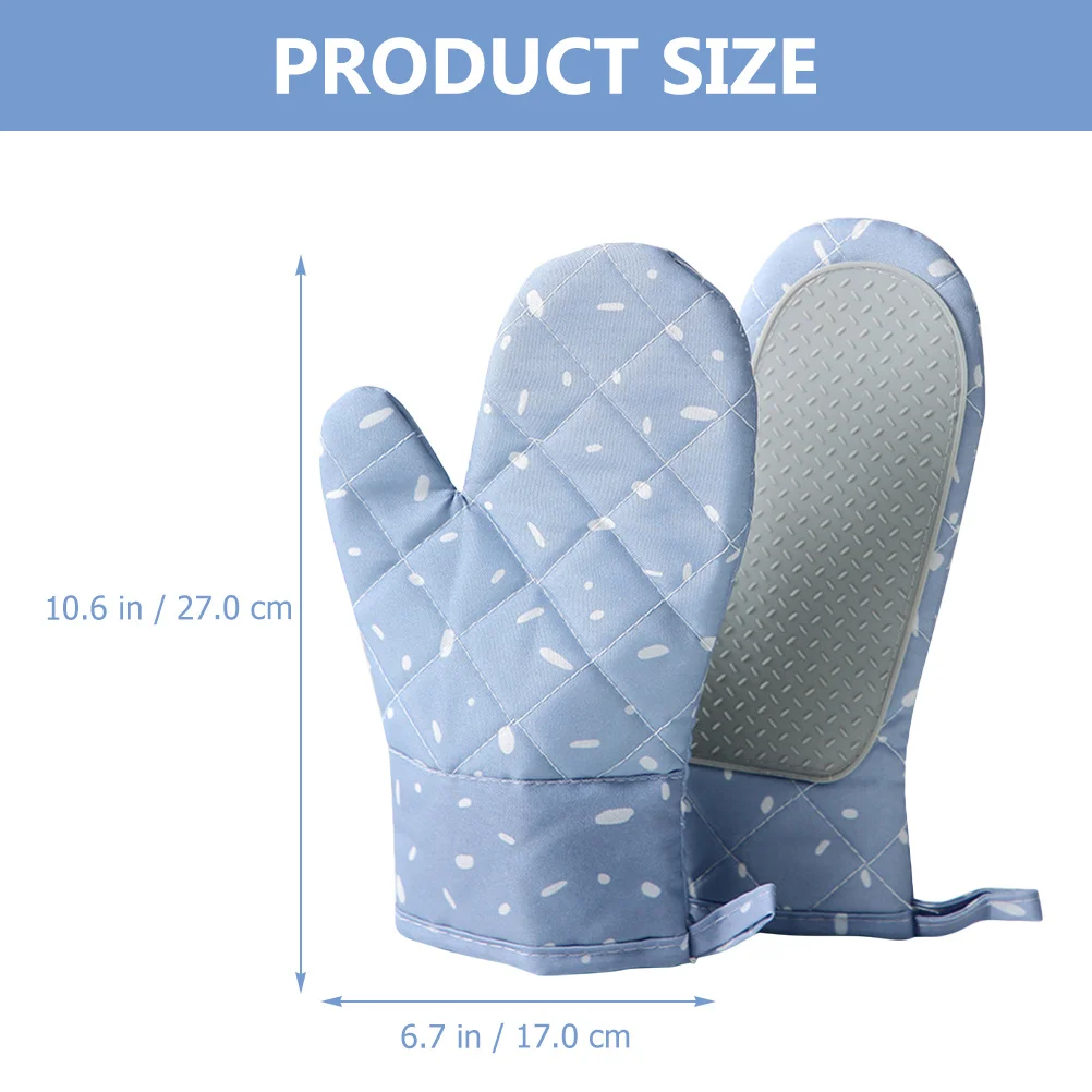 

1Pair High Temperature Resistant Silicone Oven Mitts Anti-Slip Kitchen Gloves for Baking Cooking Oven Mitts Kitchen Gloves