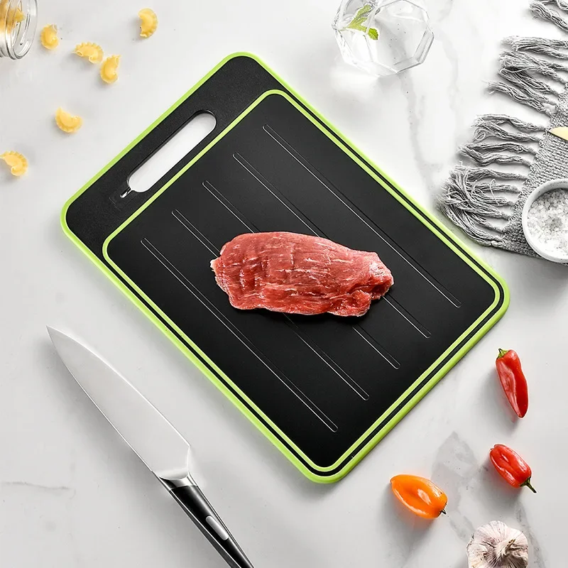 

Double-sided Chopping Board With Knife Sharpener Cutting Board Physically Defrostable Aluminium Alloy Painted Chopping Board