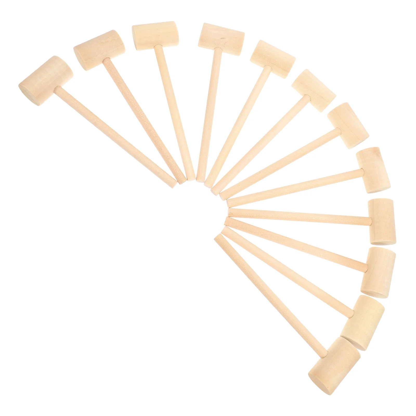 

12pcs Mini Hammer Child Solid Wood Mallet Safe Coordination Development Funny Mallet For Toddler Birthday