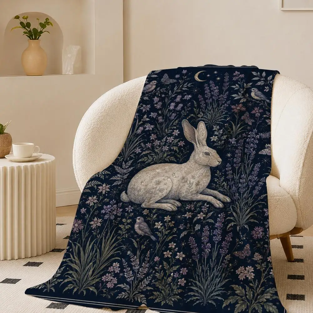 Cute Fun Gothic Animal Art Throw 240g flannel blanket, suitable for sofas, beds, offices, exquisite gift blankets