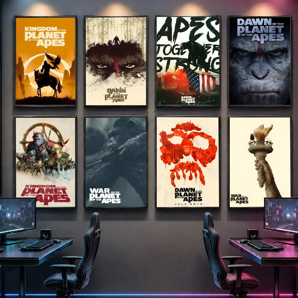 Movie P-Planet Of The Apes Poster HD Removable Wall Art Gift Bedroom Lounge Dorm Office Gaming Cafe Bars - view 5