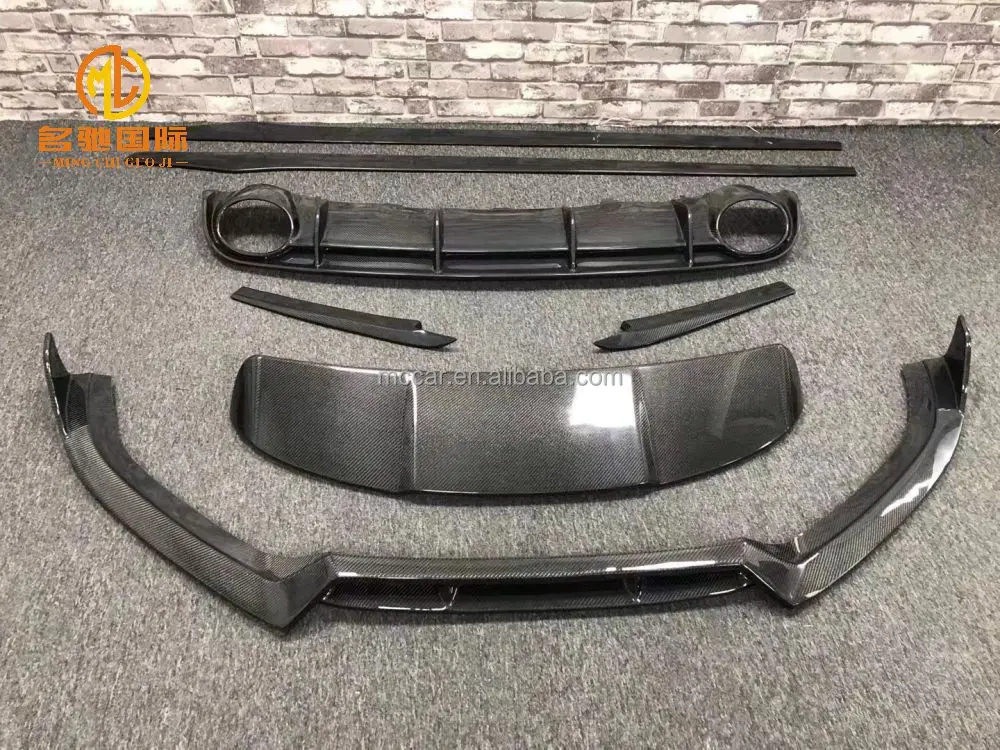 Carbon Fiber Bumper Body Kit Side Skirt Front Lip Diffuser Spoiler ForA6 C7 Avant