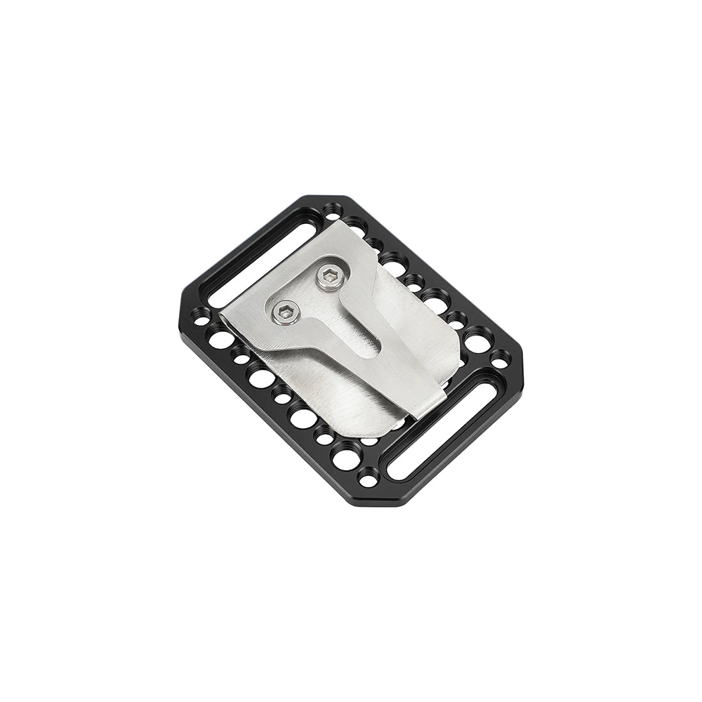 KIMRIG Mehrzweck-Käseplatte, Grundplatte, 1/4 3/8 Zoll Löcher mit Gürtelclip für den universellen Einsatz – Detail 1