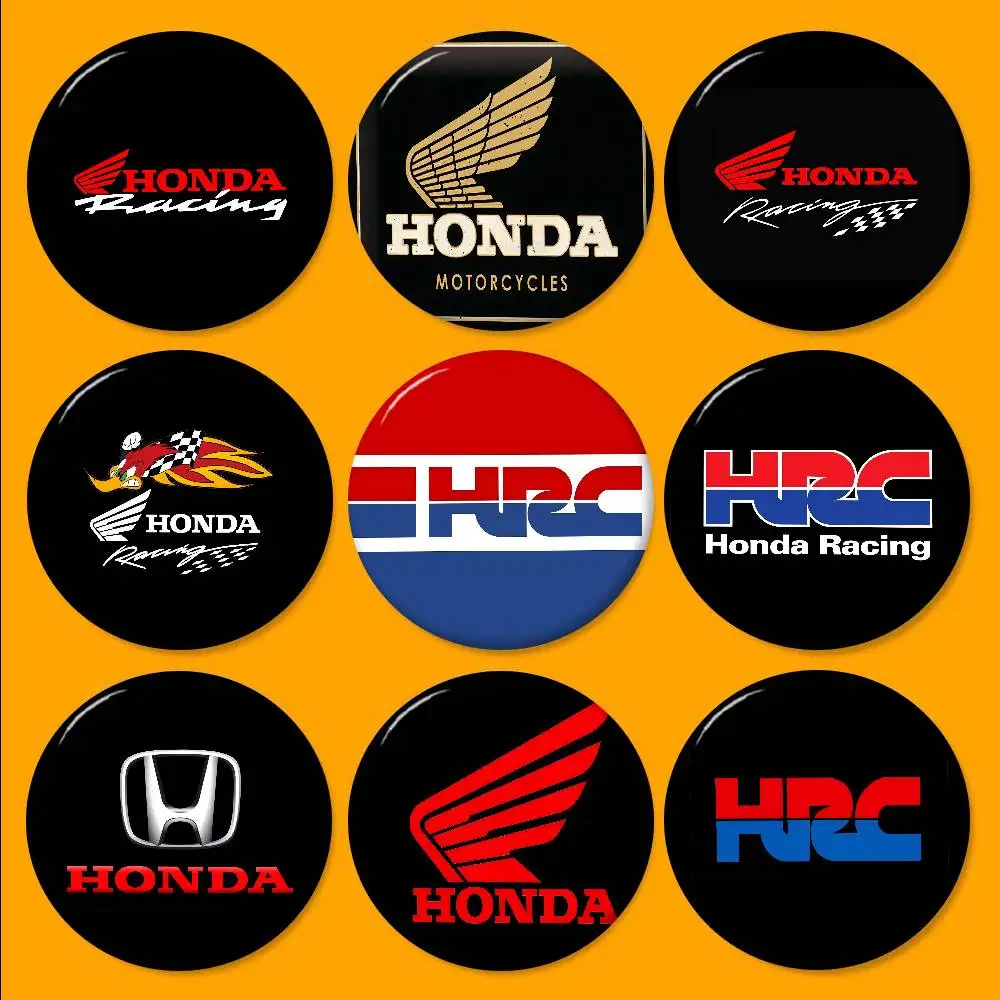 H-HRC H-HONDA Motorcycle Logo Creative Tinplate Soft Button Pins Animal Icon Brooch Lapel Backpack Badge Accessories Pin