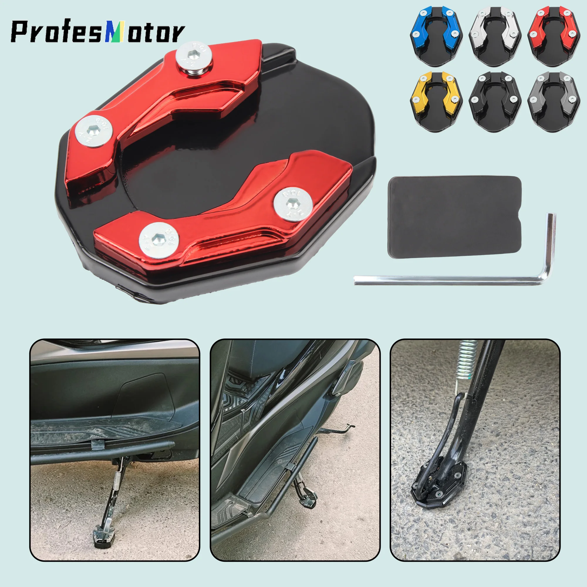 

Scooters Foot Support Pad Aluminum Alloy For KTM Honda Yamaha Universal Foot Side Stand Extender Motorcycle Accessories