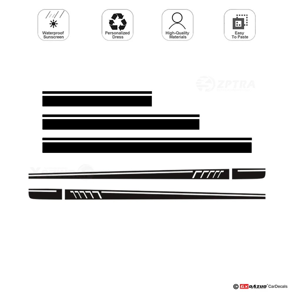 507 Side Stripes Decals Hood Stripes For Mercedes Benz C63 AMG Edition W204C Class Stickers 3D Carbon Fibre Rocker Panel Sticker