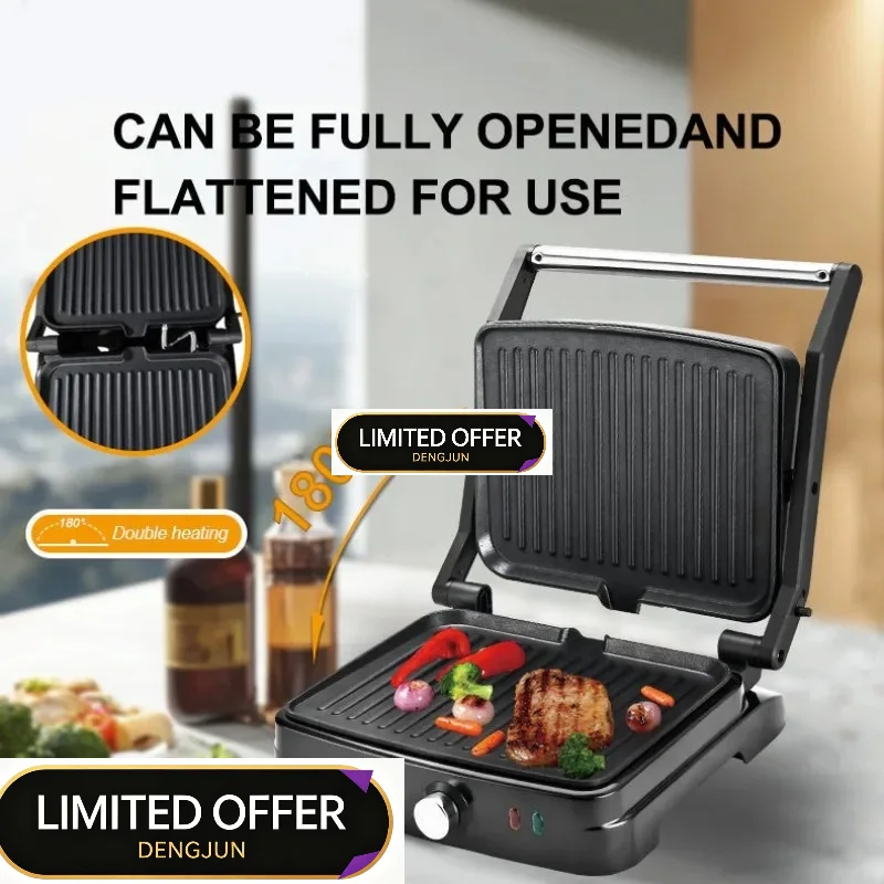US EU Plug Multifunctional Breakfast Machine Steak Sandwich Maker Double Sided Heating Electric Griddle