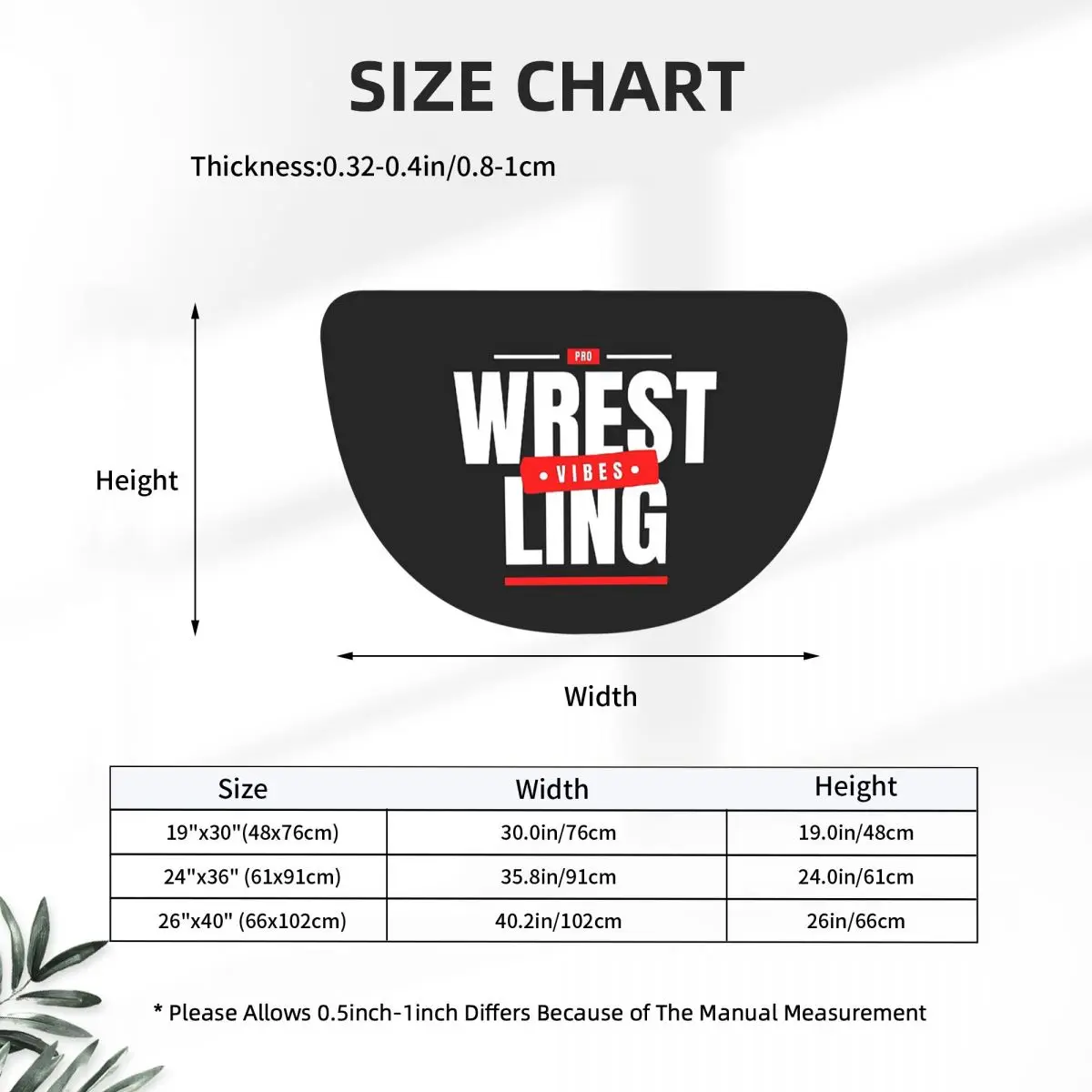 Pro Wrestling Vibes Soft Flannel Half Round Doormat Non Slip Bathroom Mat Absorbent Floor Carpet for Home Bedroom
