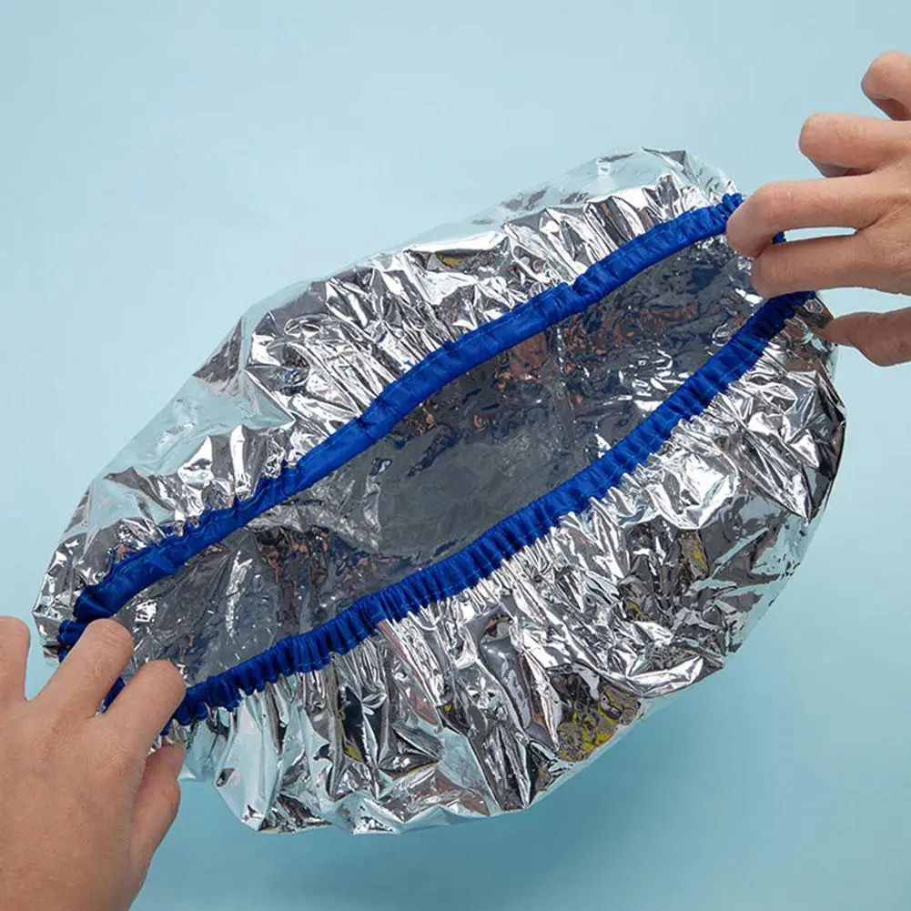 1/3pcs Tin Foil Heated Shower Cap For Deep Conditioning For Hair Elastic Portable Waterproof Hairdressing Caps For Salon Home