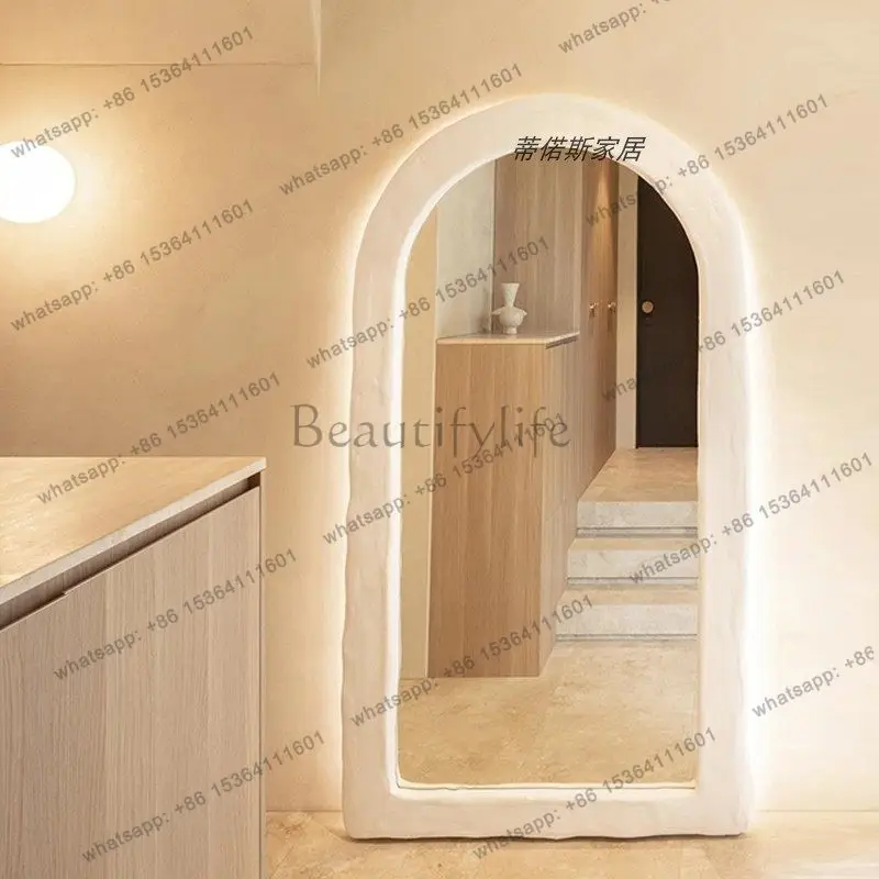 YJ Nordic arched full body floor mirror simple special-shaped floor designer style high-end fashion