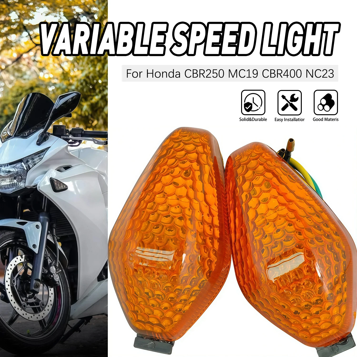 1 Pair Motorcycle Turn Signal Light For Honda CBR250 MC19 CBR400 NC23 Accessories Indicator Lamp Replacement