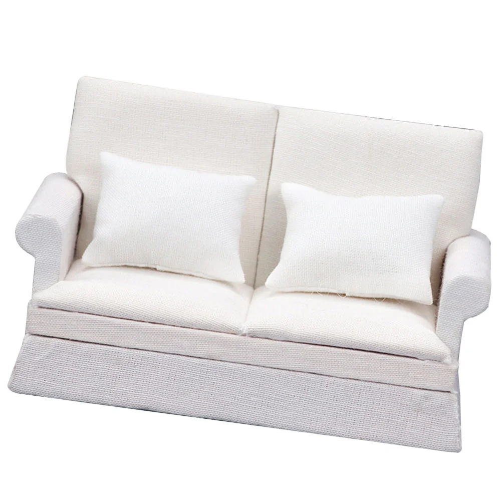 Simulation Sofa Mini Couch Blue Ornaments Miniature Furniture House Tiny Model Small