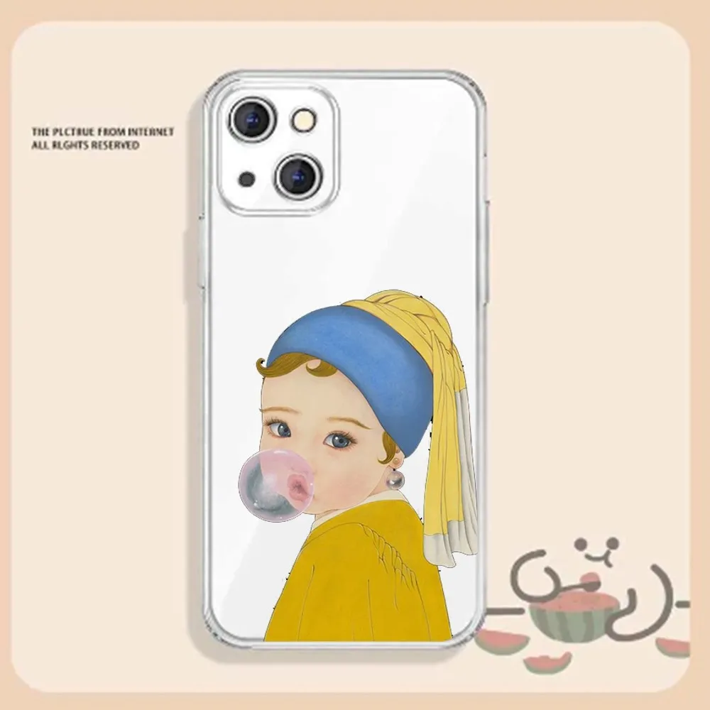 Leonardo Da Vinci Mona Lisa Phone Case For Iphone 15 11 13 14 Pro Max 7 8 Plus X Xr Xs Max Se2020 12mini Transparent Cover