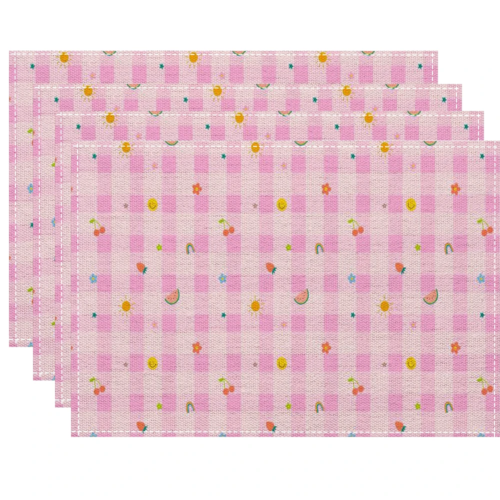 Various Checkerboard Colors Placemat Kitchen Dining Placemats 4pcs, Daily Home Decoration