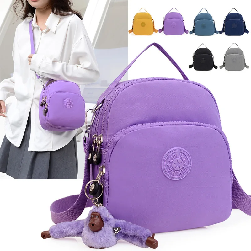 

Minimalist Washable Crossbody Bag - Lightweight Multi-Zip Shoulder Purse for Women & Travel