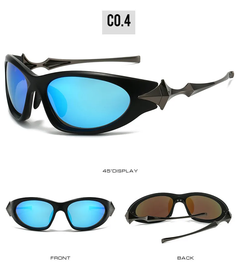 Steampunk Cat Eye Sonnenbrille Frauen neue Mode übergroße Punk Sonnenbrille für Damen Retro 2000's Brille y2k Accessoires – Detail 12