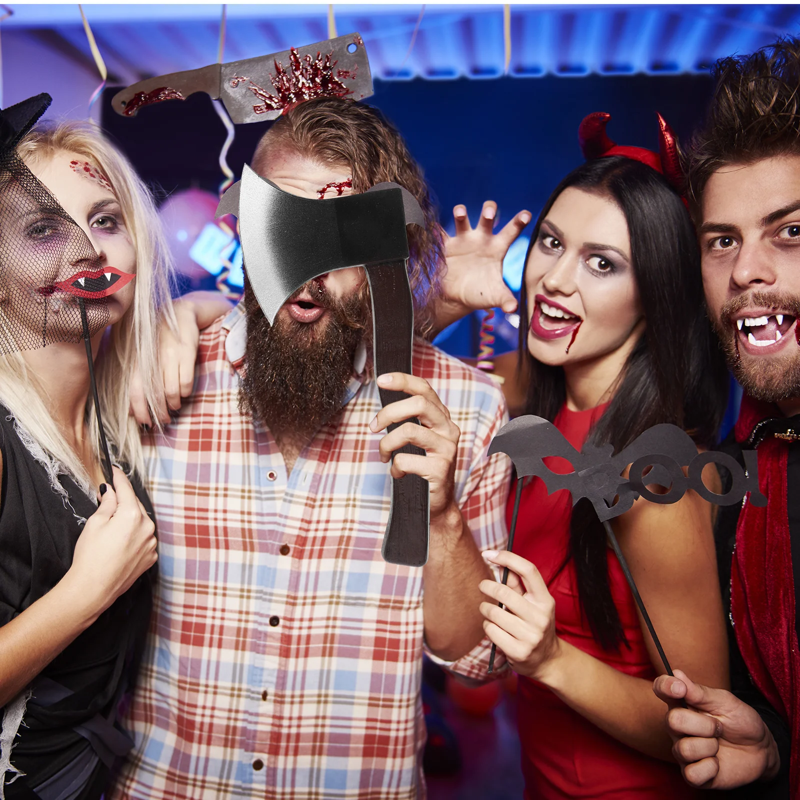 偽斧小道具 模造斧 ハロウィン仮装パーティー ロールプレイ 中世をテーマにしたイベント用 1個 軽量ゴム製手斧