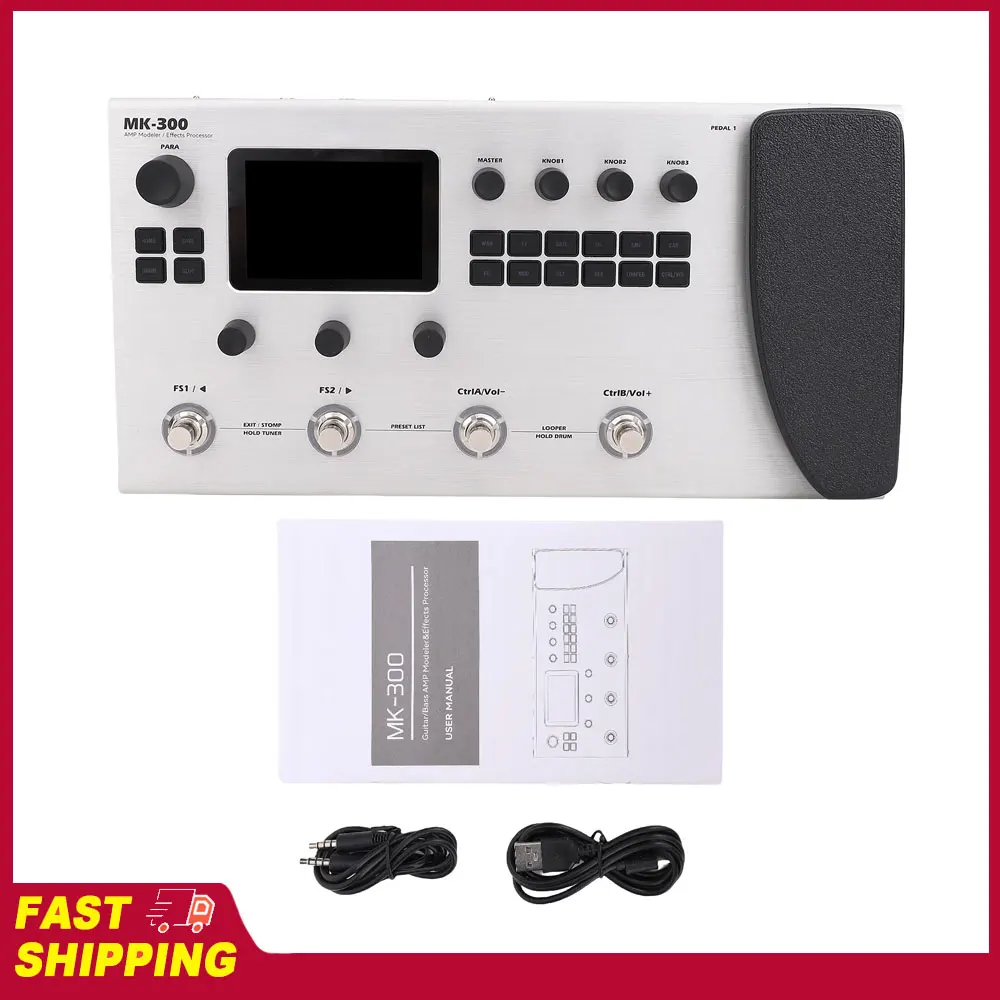 

M-VAVE Guitar Effects Processor 120 AMP Models Drum Machine Loop MIDI Interface Re-Amp Portable Guitar Multi-Effects Processor