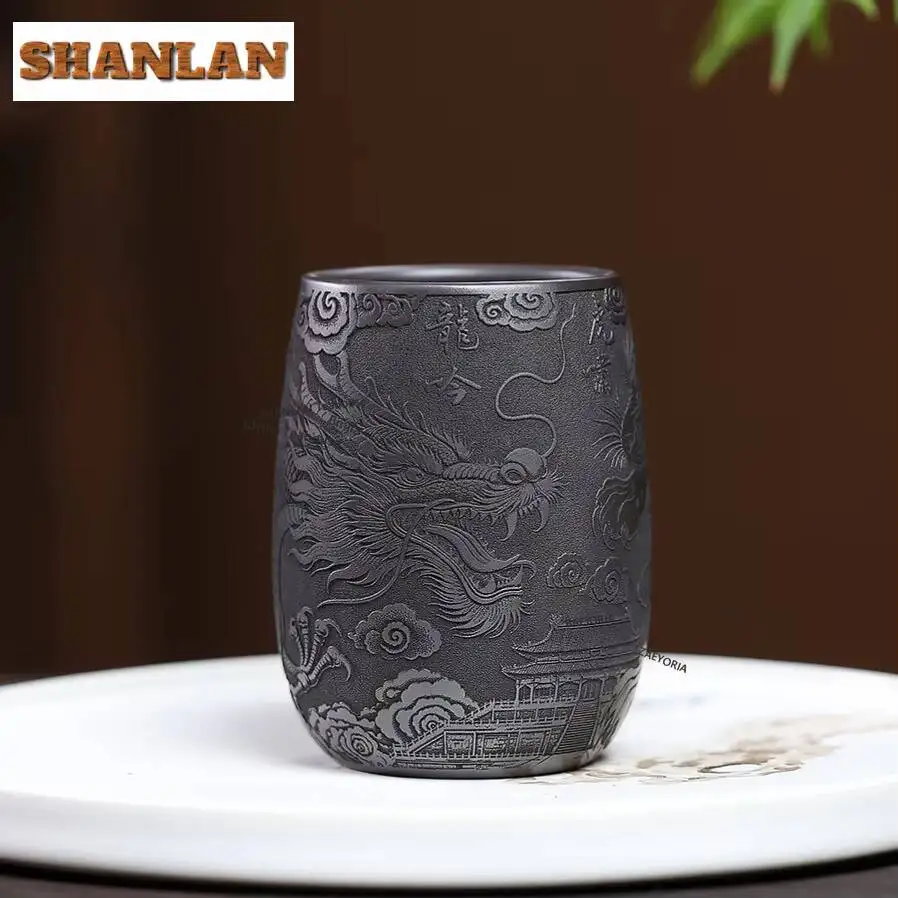 200ml Yixing Purple Clay Cup Tiger Dragon Teacup Traditional Tea Bowl Cute Cup Tea-tasting Smelling Cup Jianzhan Master Cups Cha