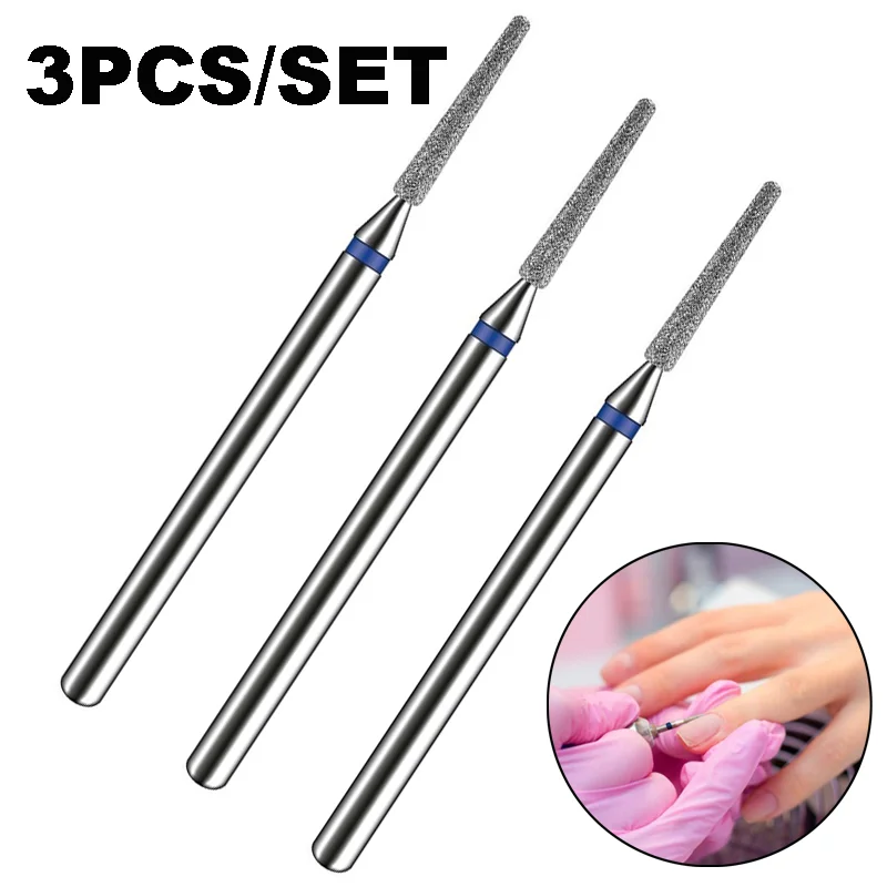Kit-3 Nagelbohrer-Bit, Diamantspitzen-Bohrer 718 für professionelle Acrylnägel