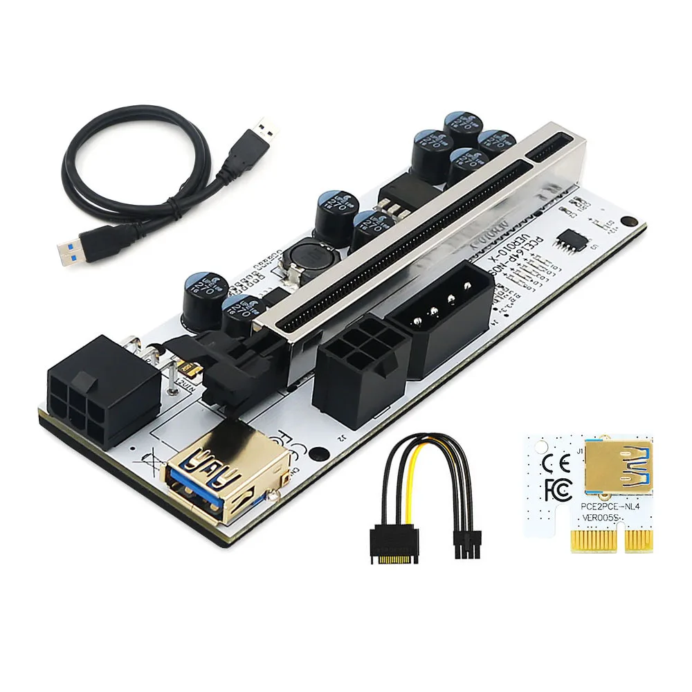 1-10ชิ้น PCIe Riser สำหรับการ์ดแสดงผล010 010X VER010 010S PLUS USB 3.0 PCI E Express CABLE Cabo Riser GPU X16ไรเซอร์การ์ดสำหรับเหมืองแร่