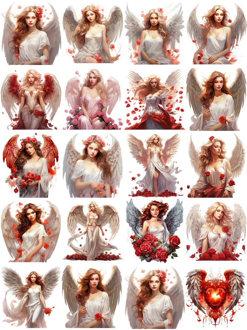 Red Rose Angel Girl Stickers artigianato e adesivi per Scrapbooking giocattoli per bambini libro adesivo decorativo cancelleria fai da te