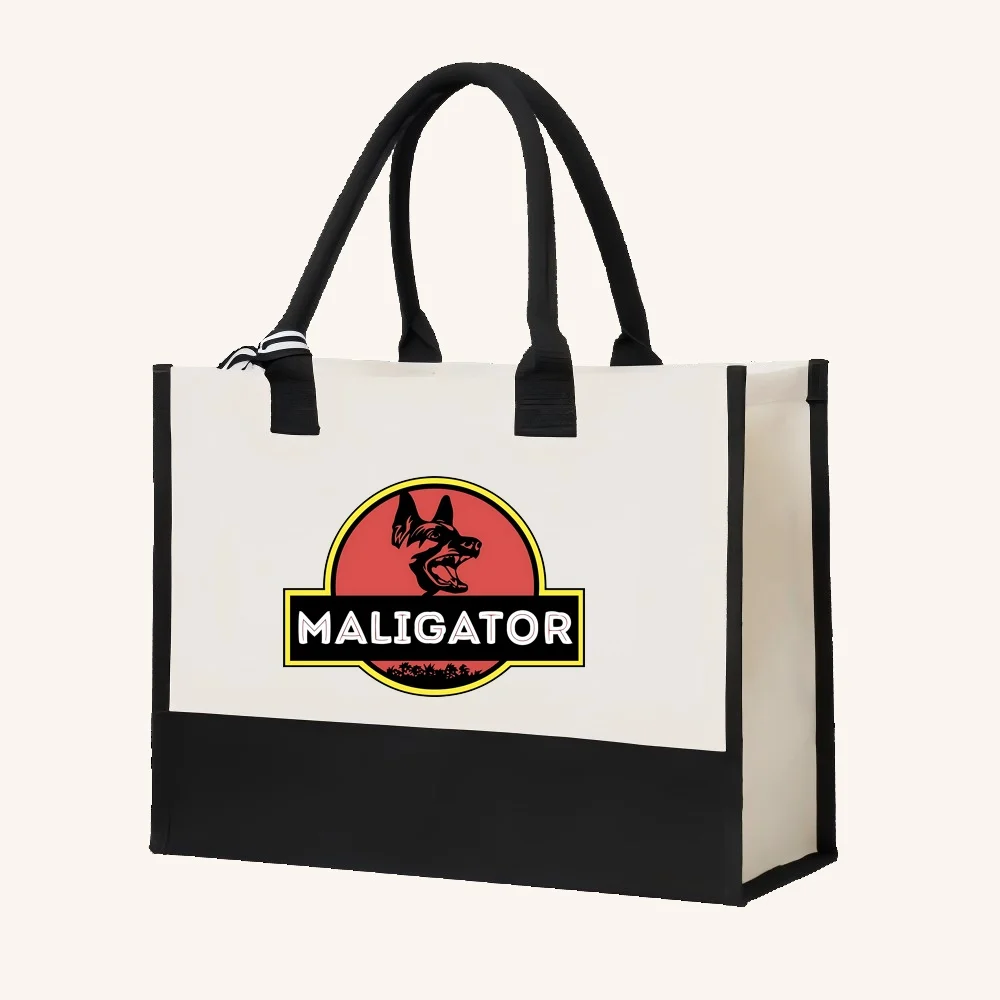 Malinois g maligator maglietta belga 2026 nova chegada moda prático espaçoso reutilizável sacola padrão impressão 2 tons pesado